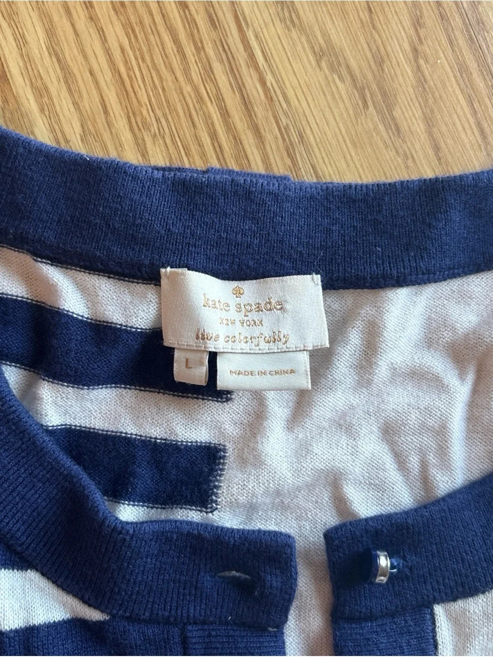 kate spade Colorblock Striped Kids Cardigan in Red, Navy, White & Teal